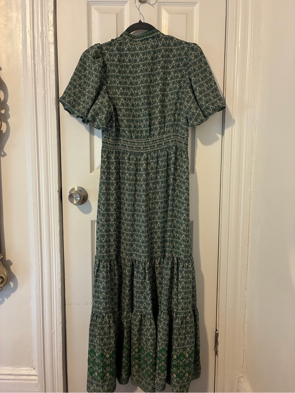 MAX STUDIO Floral Tiered Maxi Dress In Green Lava Lamp - Picture 5 of 5